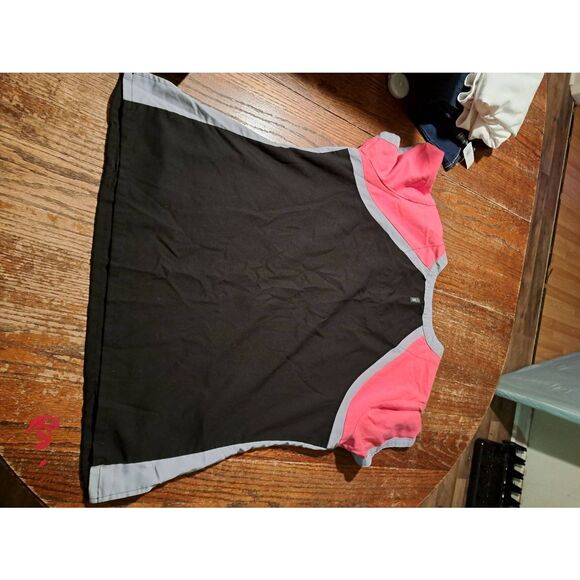 Grey’s Anatomy by Barco + Spandex Scrub Top XL Pink Gray Black V Neck Pockets - Picture 3 of 4